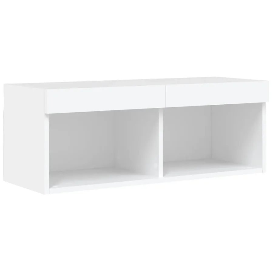 Unités murales TV avec LED 6 pcs blanc bois d'ingénierie - 11