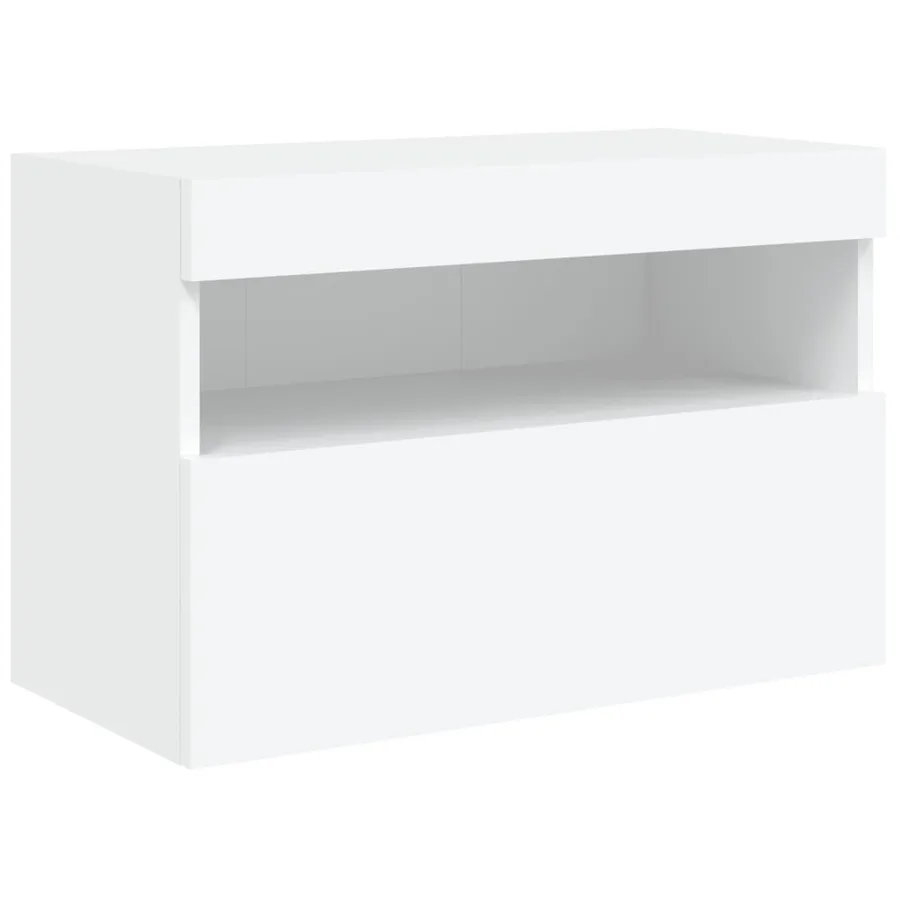 Unités murales TV avec LED 6 pcs blanc bois d'ingénierie - 12