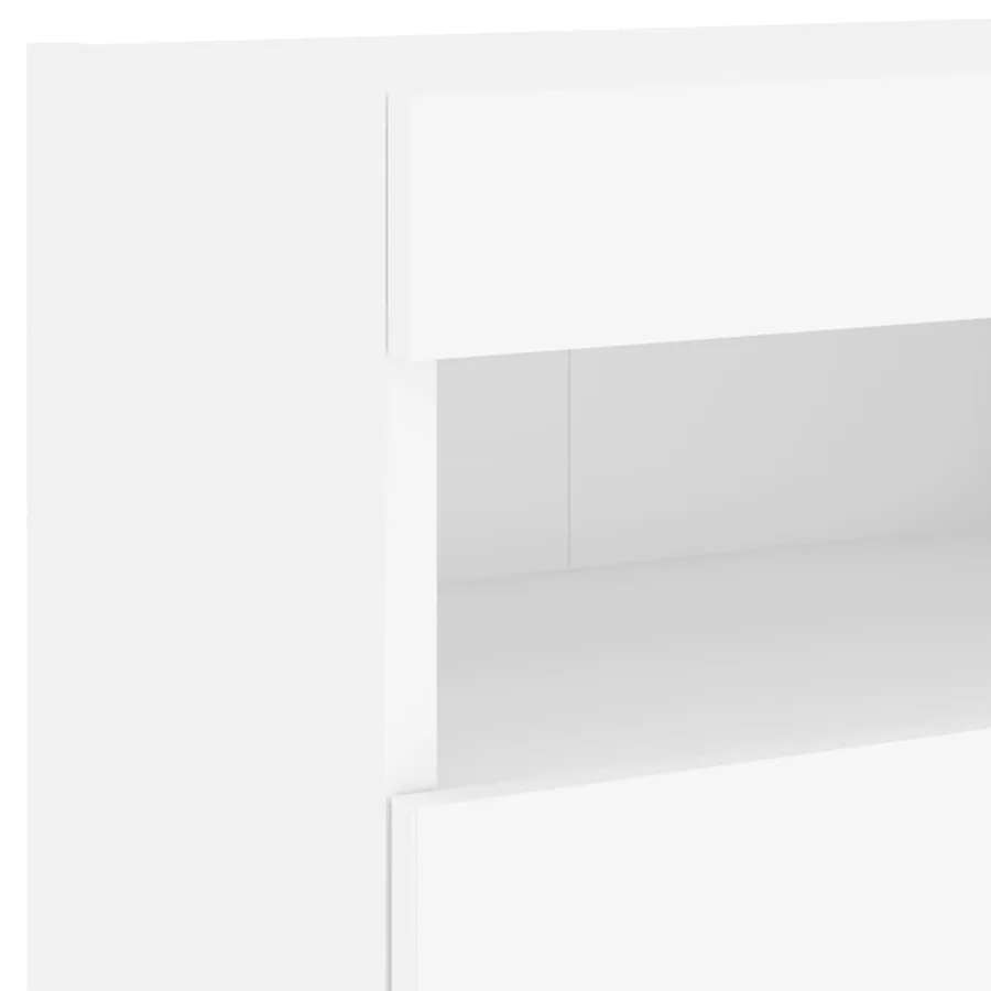 Unités murales TV avec LED 6 pcs blanc bois d'ingénierie - 14