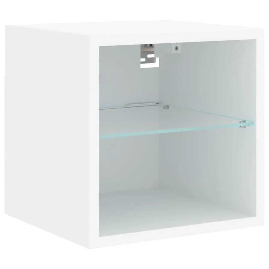 Unités murales TV avec LED 6 pcs blanc bois d'ingénierie - 8