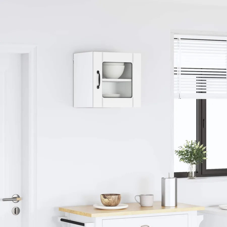 Cabinet en verre mural LUCCA Blanc 40 x 31 x 40 cm - 4