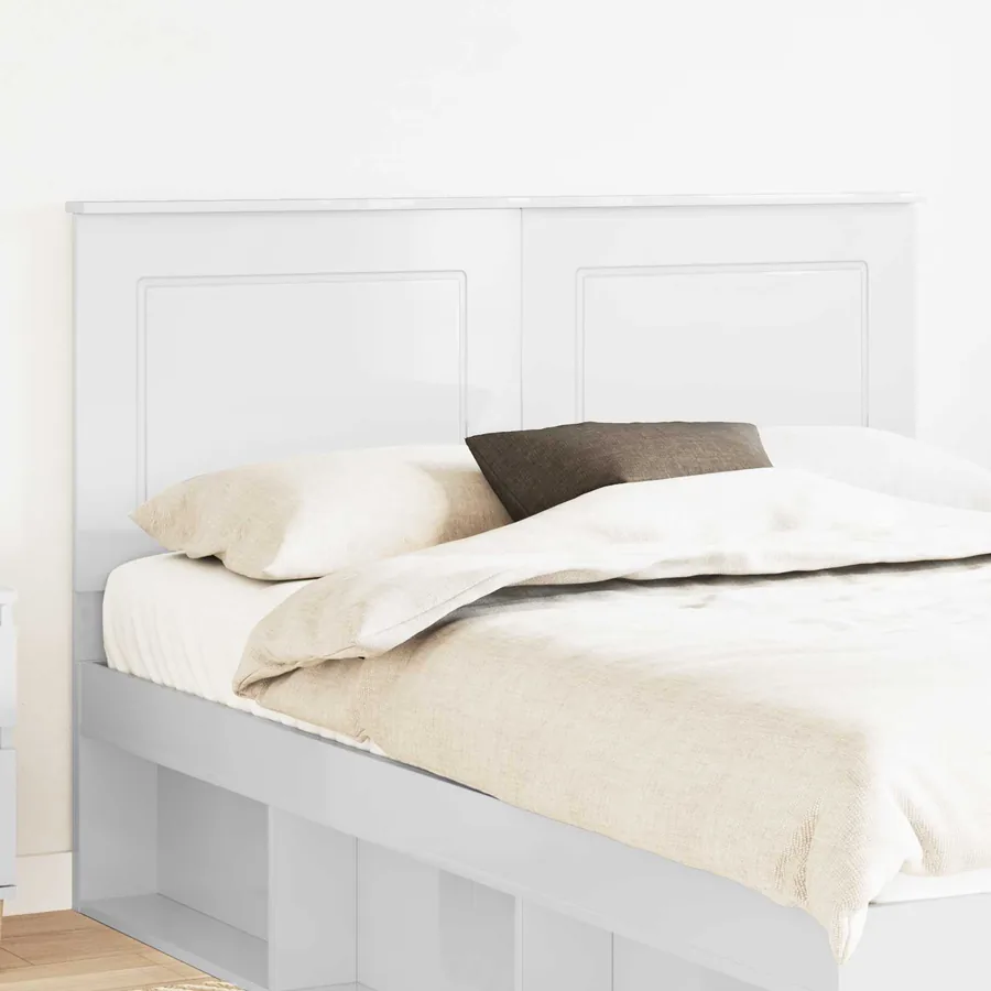 Tête de lit Blanc Brillant 100 cm Bois d’ingénierie