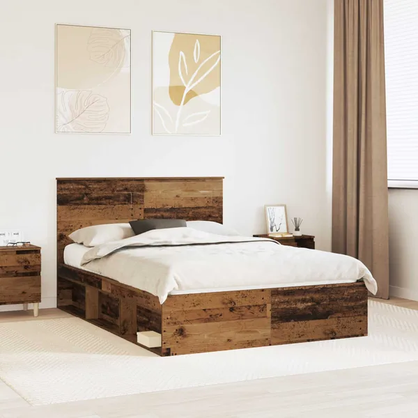 Cadre de lit Bois ancien 160 x 200 cm Bois de pin massif