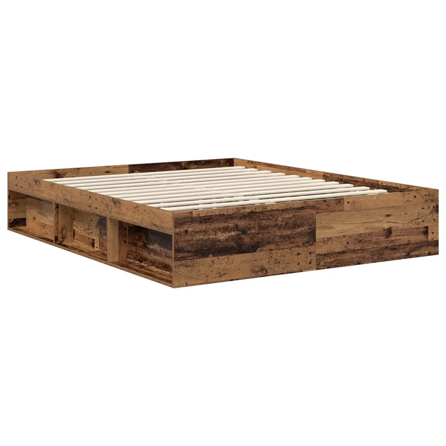 Cadre de lit Bois ancien 160 x 200 cm Bois de pin massif - 5