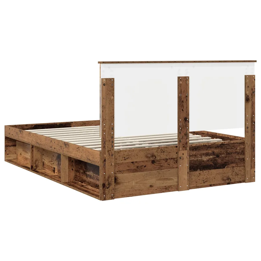 Cadre de lit Bois ancien 160 x 200 cm Bois de pin massif - 9
