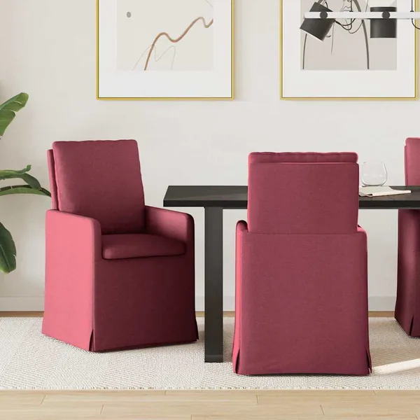 Chaises de salle à manger 2 pcs Bordeaux 57 x 67 x 98 cm tissu