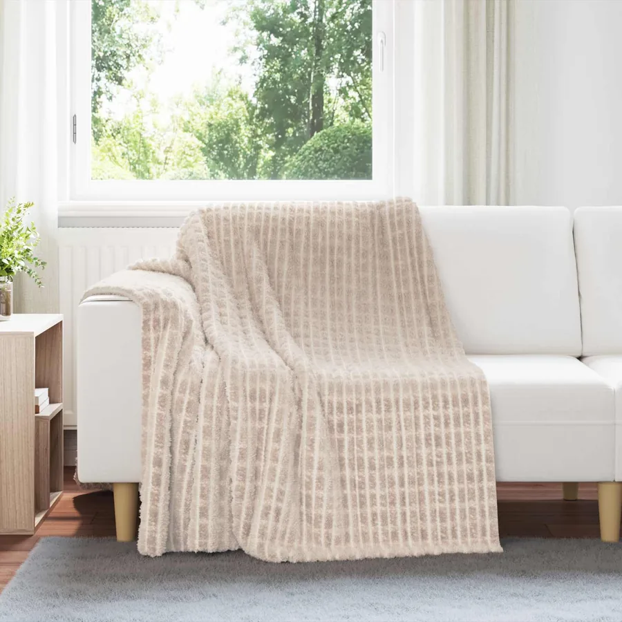 Couvertures à jeter 6 pcs Beige 200 x 150 cm Toison