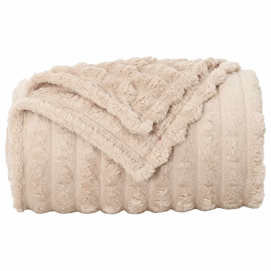 Couvertures à jeter 6 pcs Beige 200 x 150 cm Toison - 5