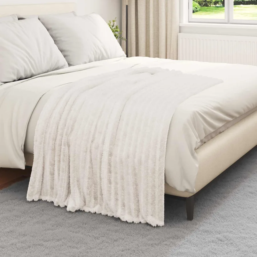 Jeté Crème 150 x 130 cm Toison - 3