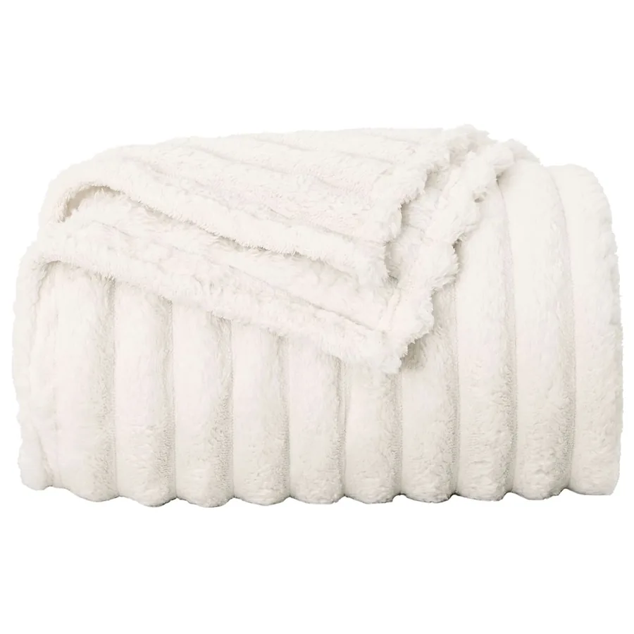 Jeté Crème 150 x 130 cm Toison - 4
