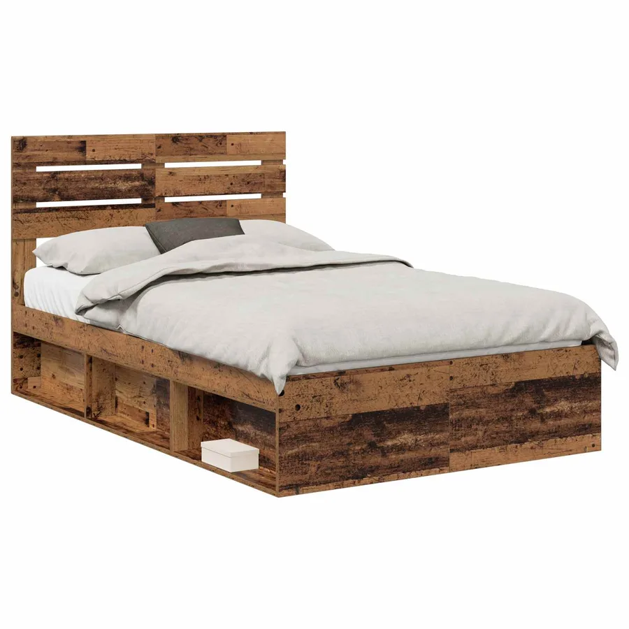 Cadre de lit Bois ancien 120 x 200 cm Pin massif - 2