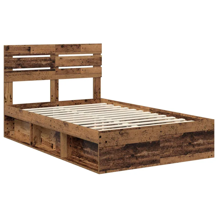 Cadre de lit Bois ancien 120 x 200 cm Pin massif - 4