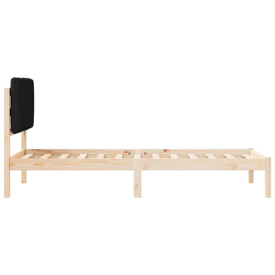 Cadre de lit avec tête de lit rembourrée Noir 75 x 190 cm - 6