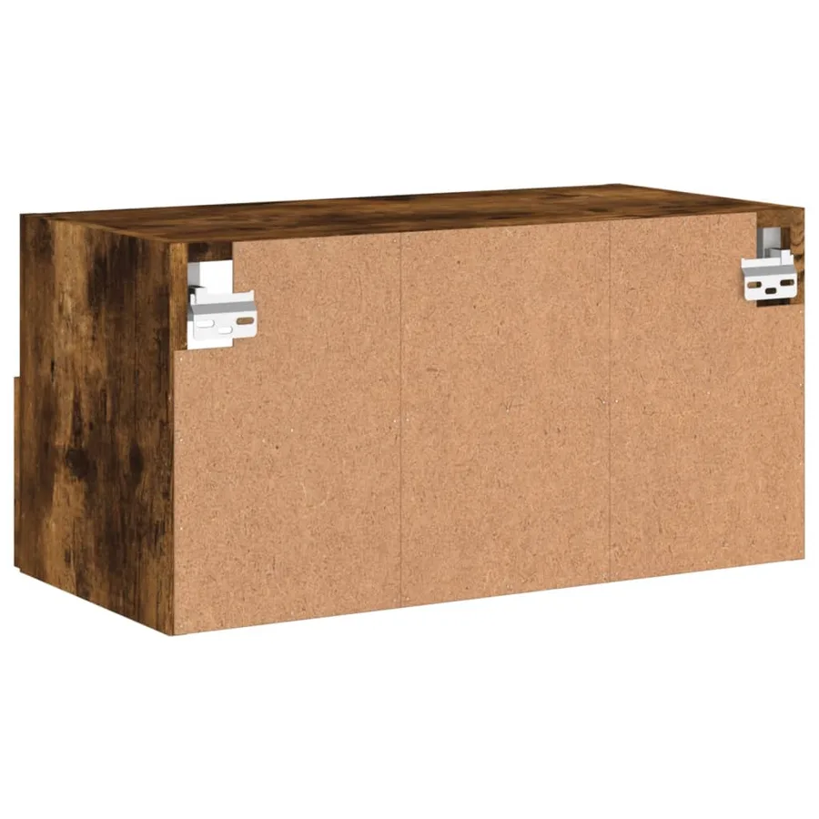Meuble TV mural chêne fumé 60x30x30 cm bois d'ingénierie - 10