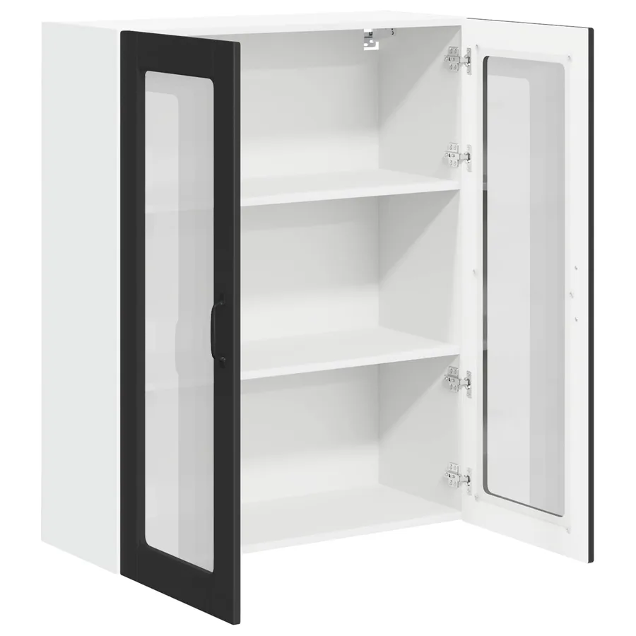 Cabinet en verre mural LUCCA Noir 80 x 31 x 100 cm - 5