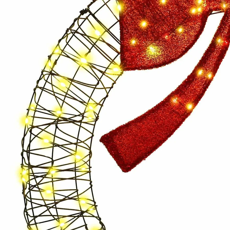 Couronne avec 150 LED Blanc chaud 121 x 121 x 10 cm Rotin - 6