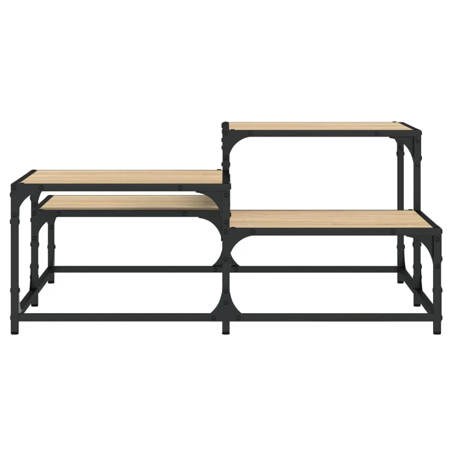 Table basse chêne sonoma 87,5x87,5x40 cm bois d'ingénierie - 5