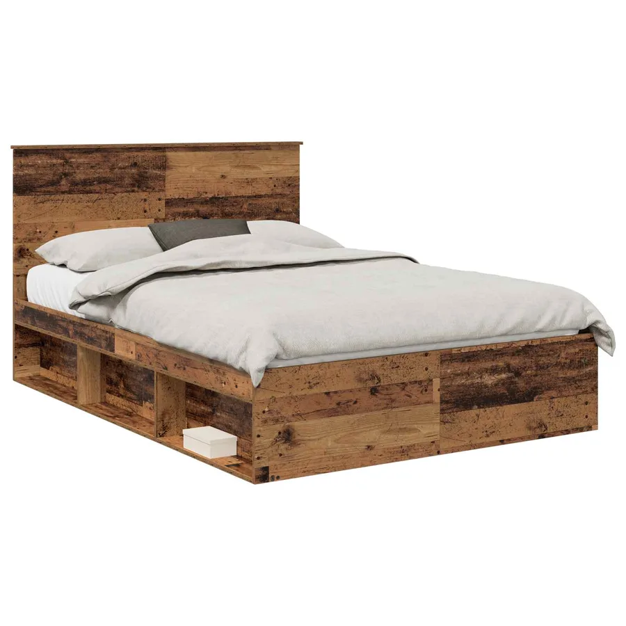 Cadre de lit Bois ancien 150 x 200 cm Bois de pin massif - 2