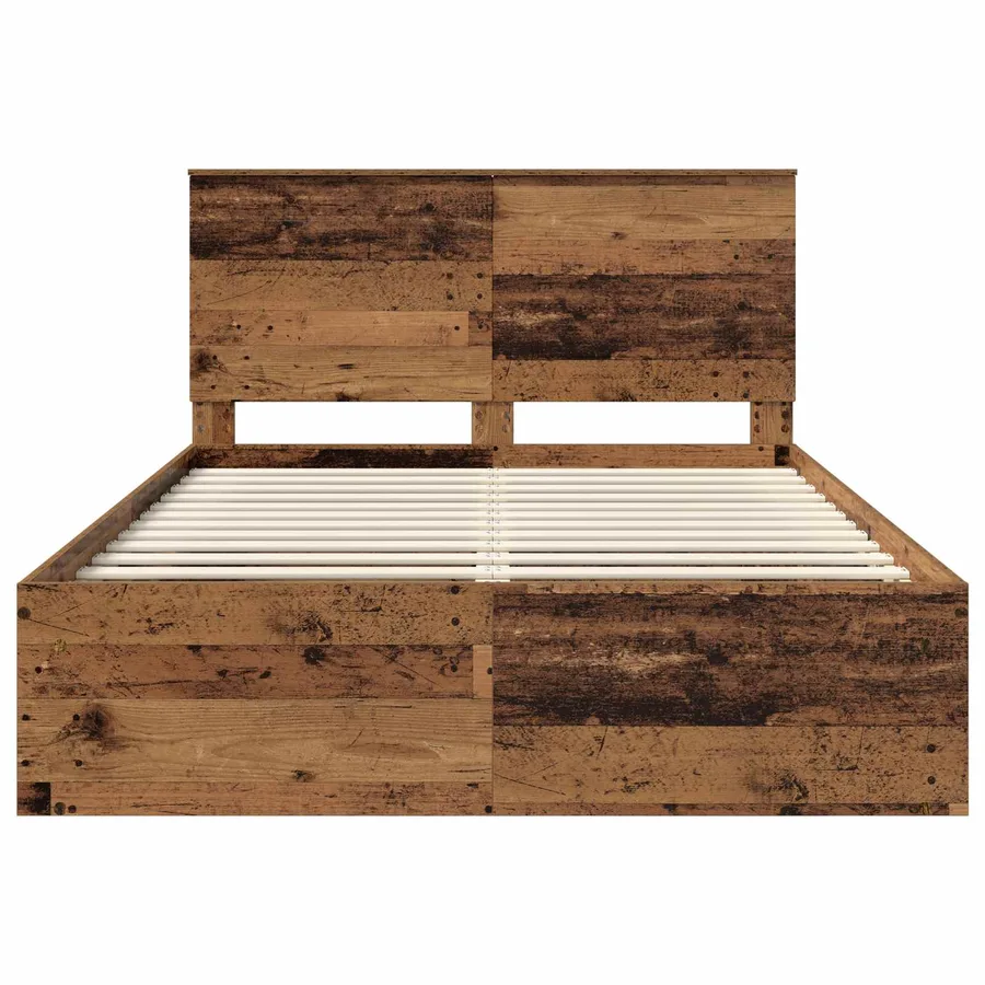 Cadre de lit Bois ancien 150 x 200 cm Bois de pin massif - 7