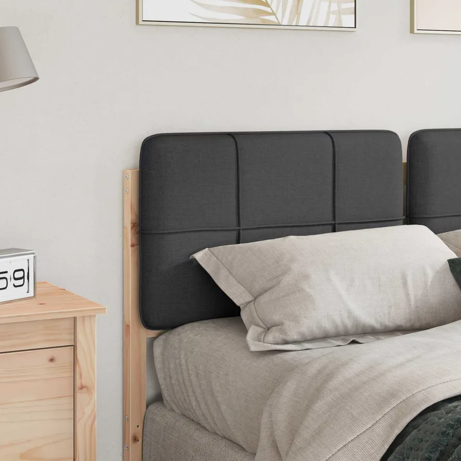 Tête de lit capitonnée Brun et gris foncé 120 cm Pin massif - 3