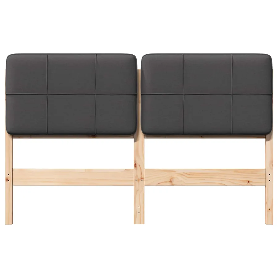 Tête de lit capitonnée Brun et gris foncé 120 cm Pin massif - 4