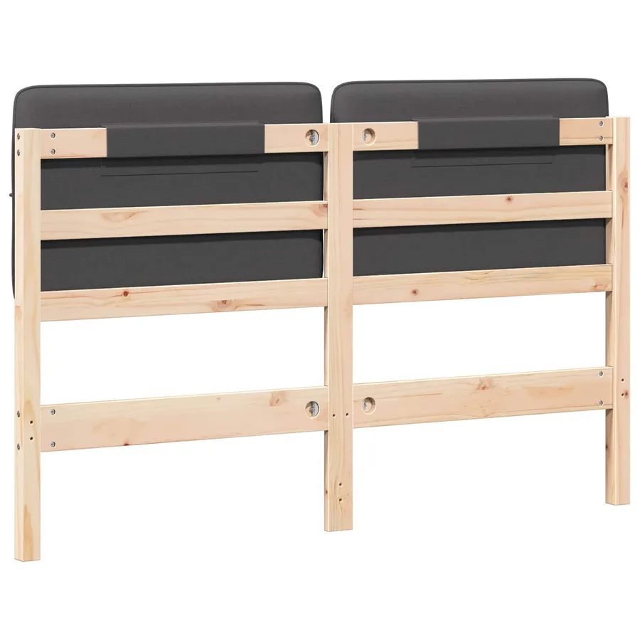 Tête de lit capitonnée Brun et gris foncé 120 cm Pin massif - 6