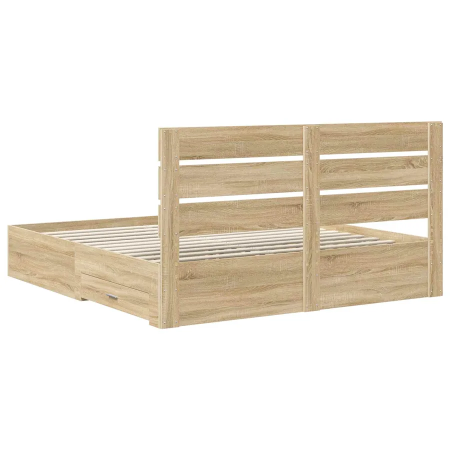 Cadre de lit Chêne Sonoma 200 x 200 cm Bois d'ingénierie - 10