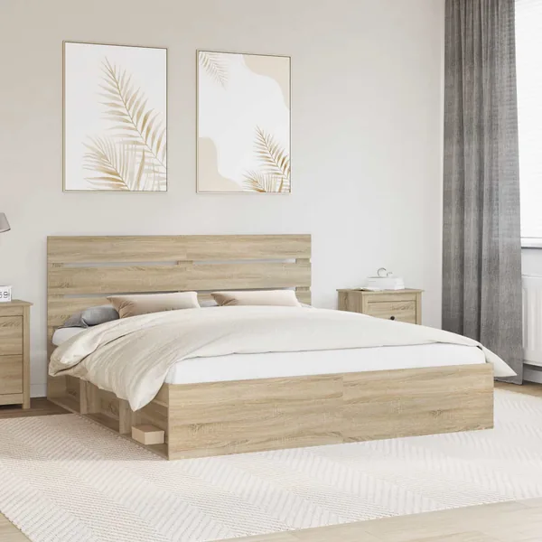 Cadre de lit Sonoma 200 x 200 cm Bois de pin massif
