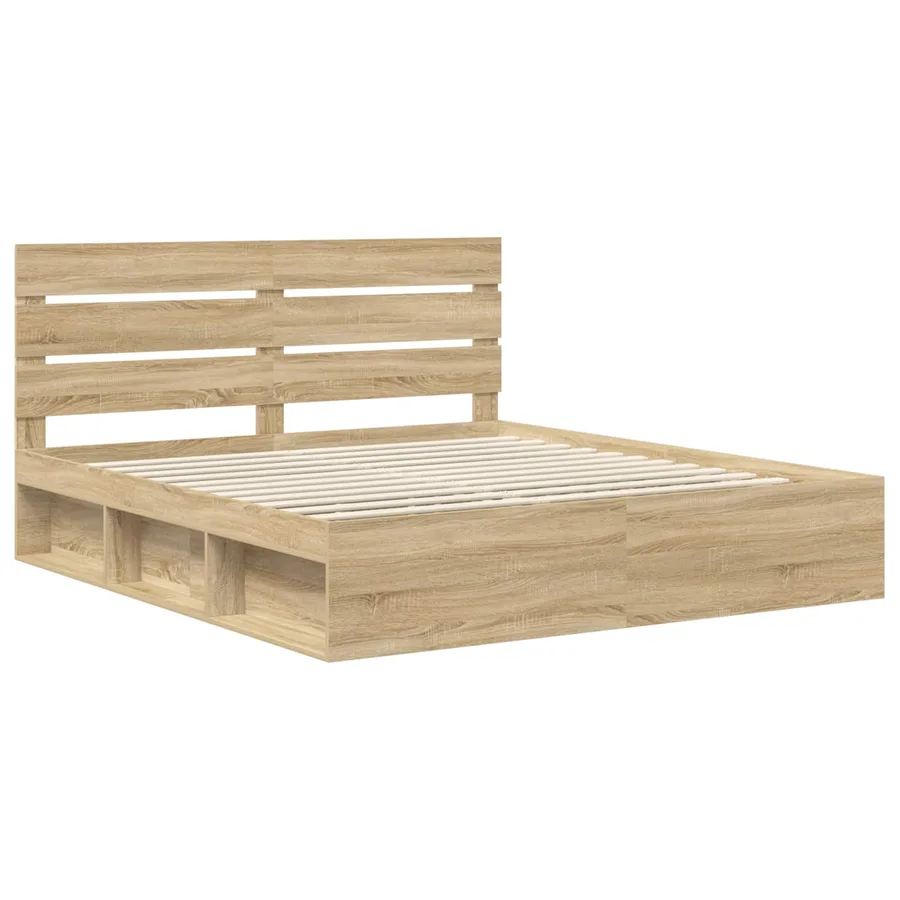 Cadre de lit Sonoma 200 x 200 cm Bois de pin massif - 4