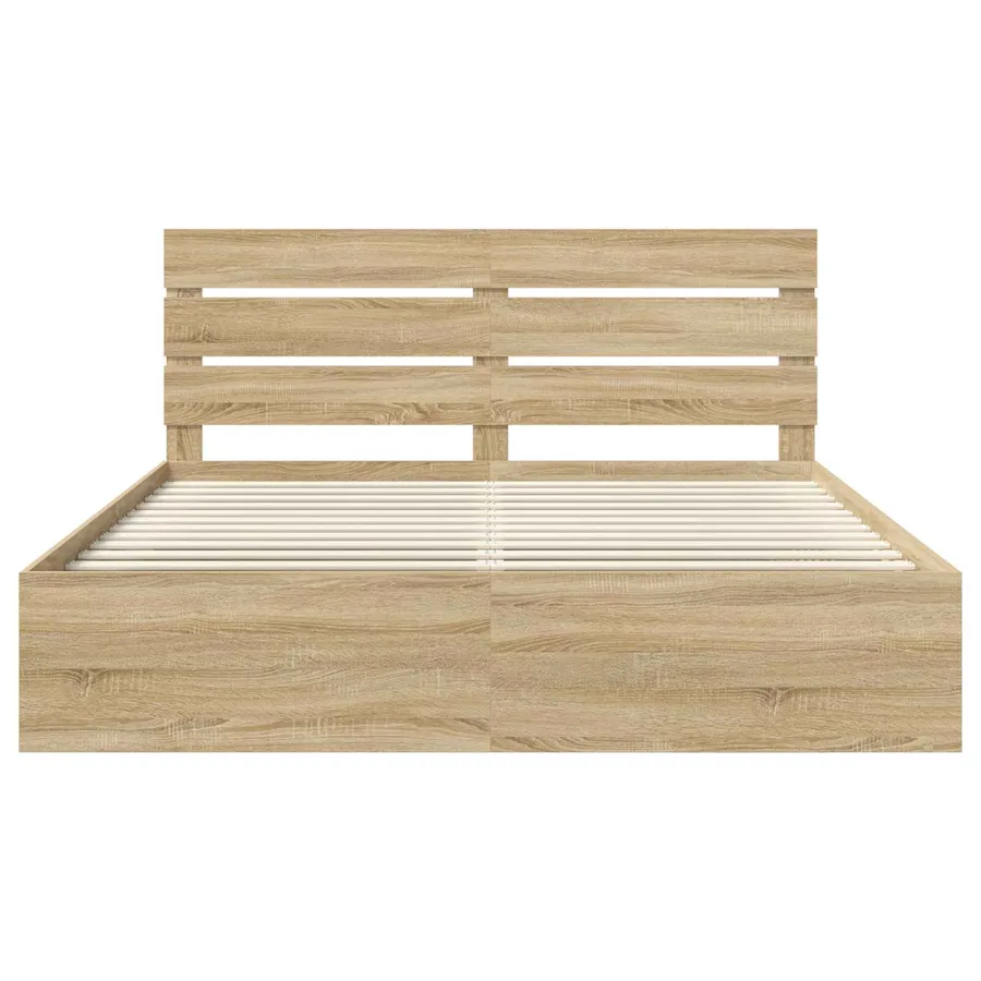 Cadre de lit Sonoma 200 x 200 cm Bois de pin massif - 7