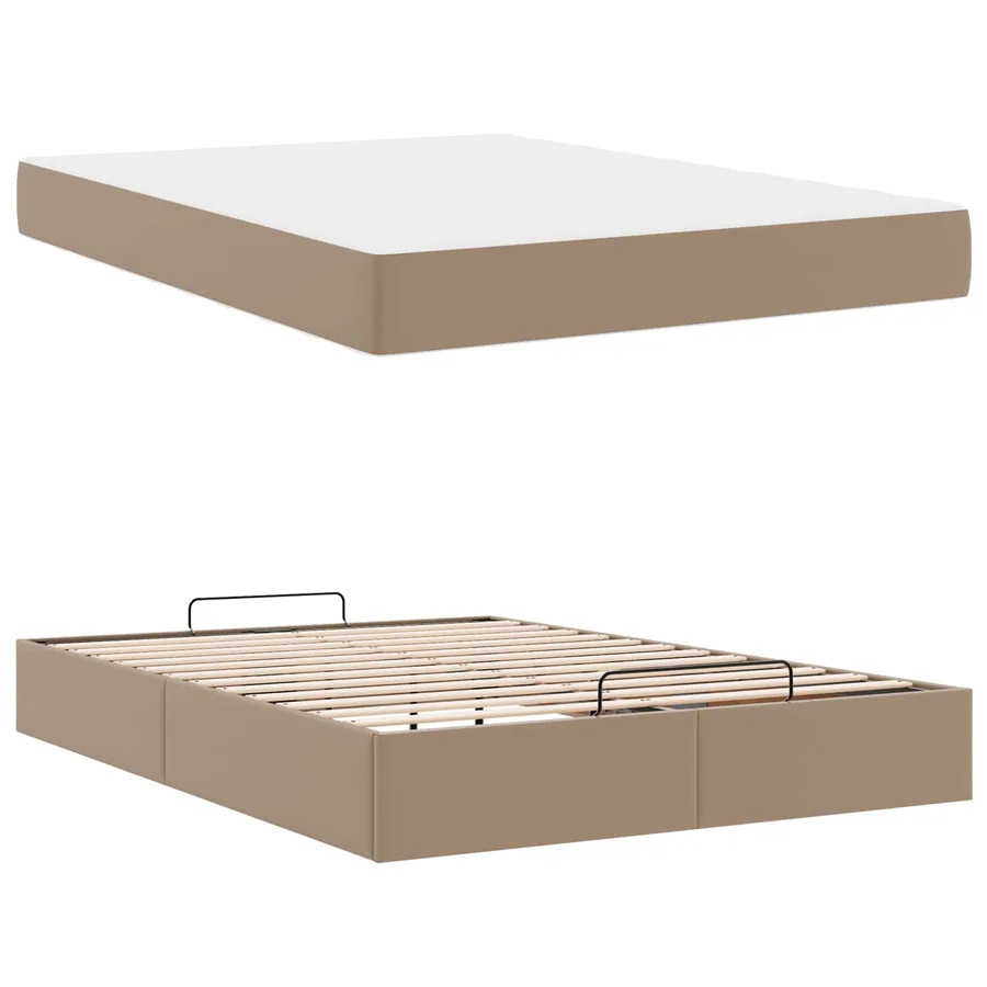 Cadre de lit avec matelas Autre 2 pcs Tan PVC - 6