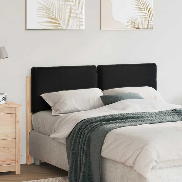Tête de lit capitonnée Naturel et Noir 120 cm Pin massif