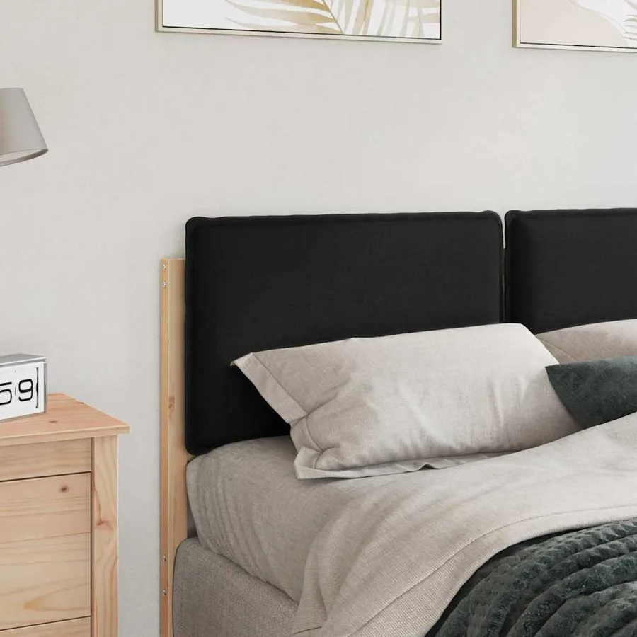 Tête de lit capitonnée Naturel et Noir 120 cm Pin massif - 3