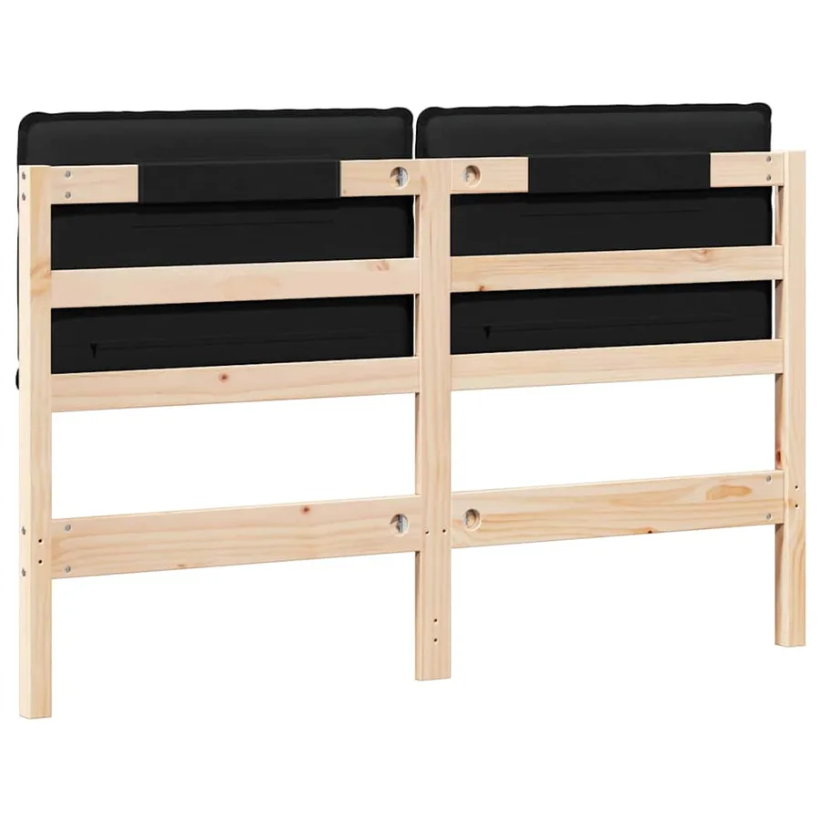 Tête de lit capitonnée Naturel et Noir 120 cm Pin massif - 6