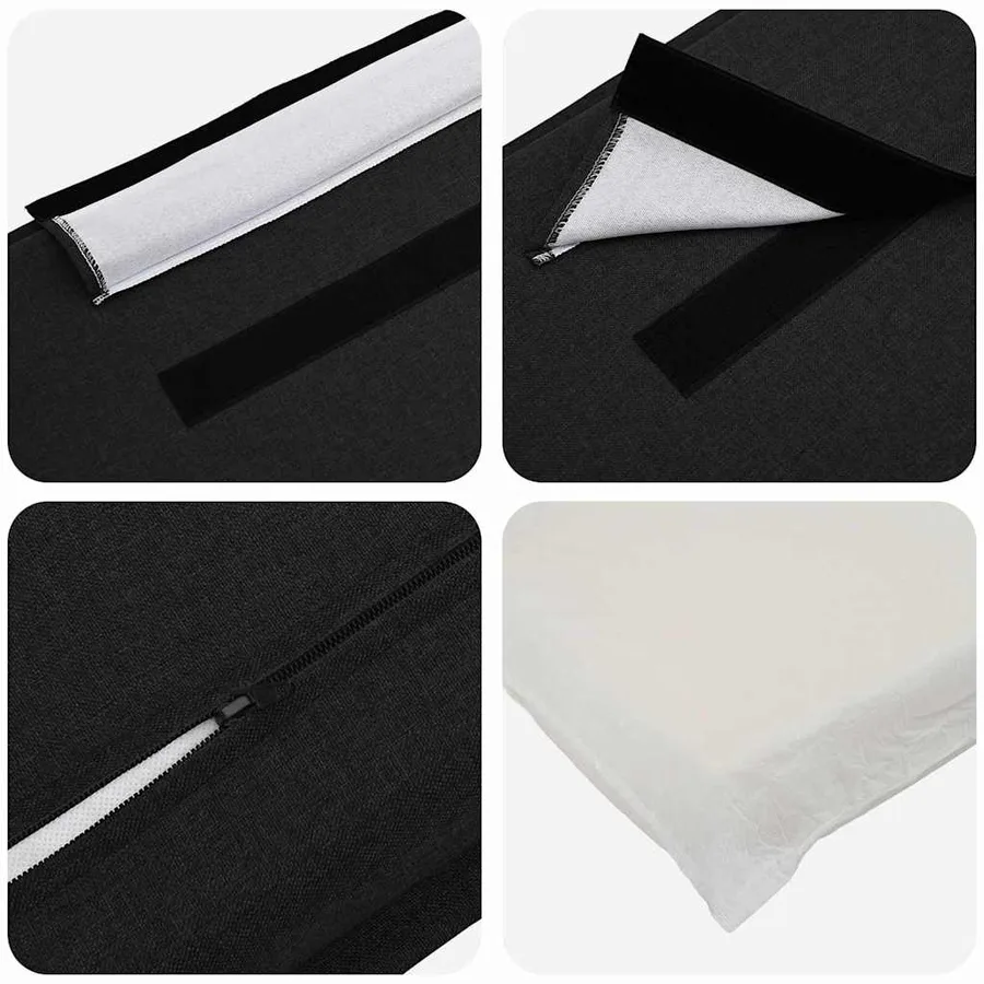 Tête de lit capitonnée Naturel et Noir 120 cm Pin massif - 7