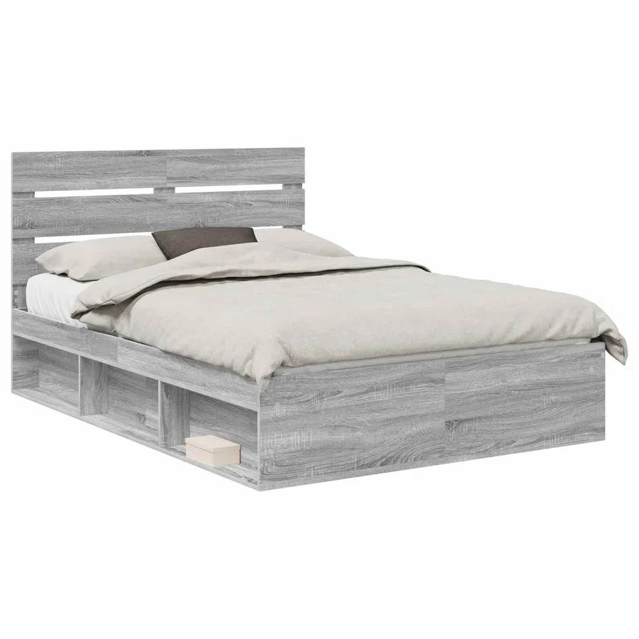 Cadre de lit Gris Sonoma 150 x 200 cm Bois de pin massif - 2