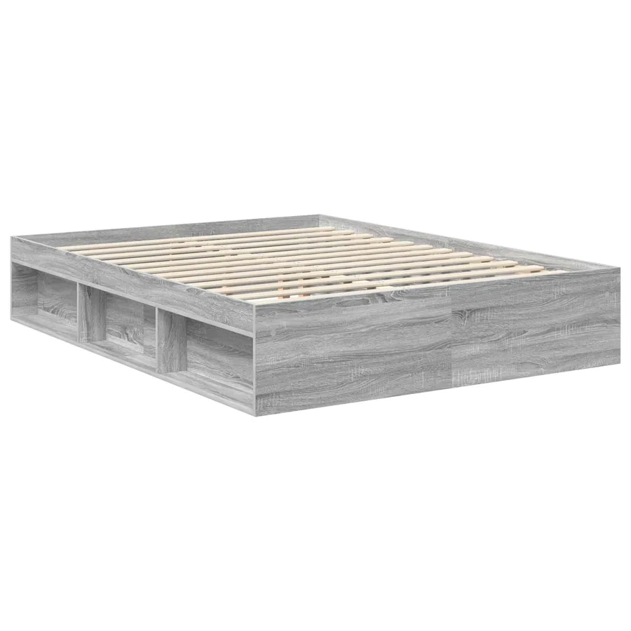 Cadre de lit Gris Sonoma 150 x 200 cm Bois de pin massif - 5