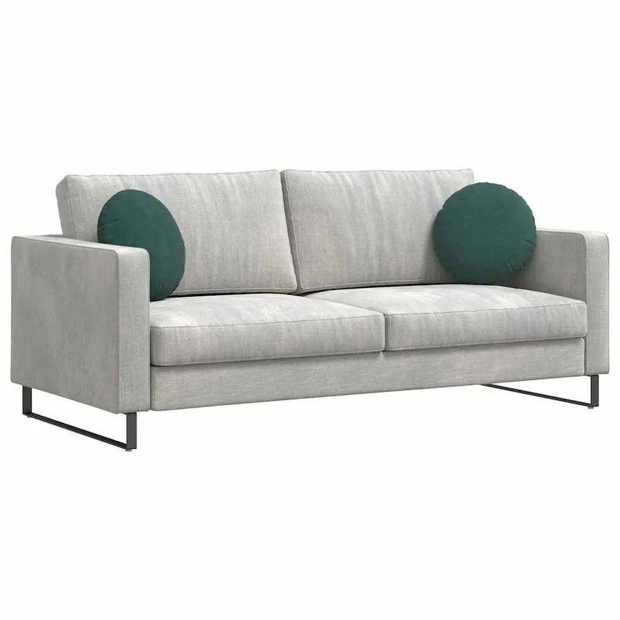 Coussins de siège 2 pcs Vert foncé Ø 40 x 13 cm Velours - 3