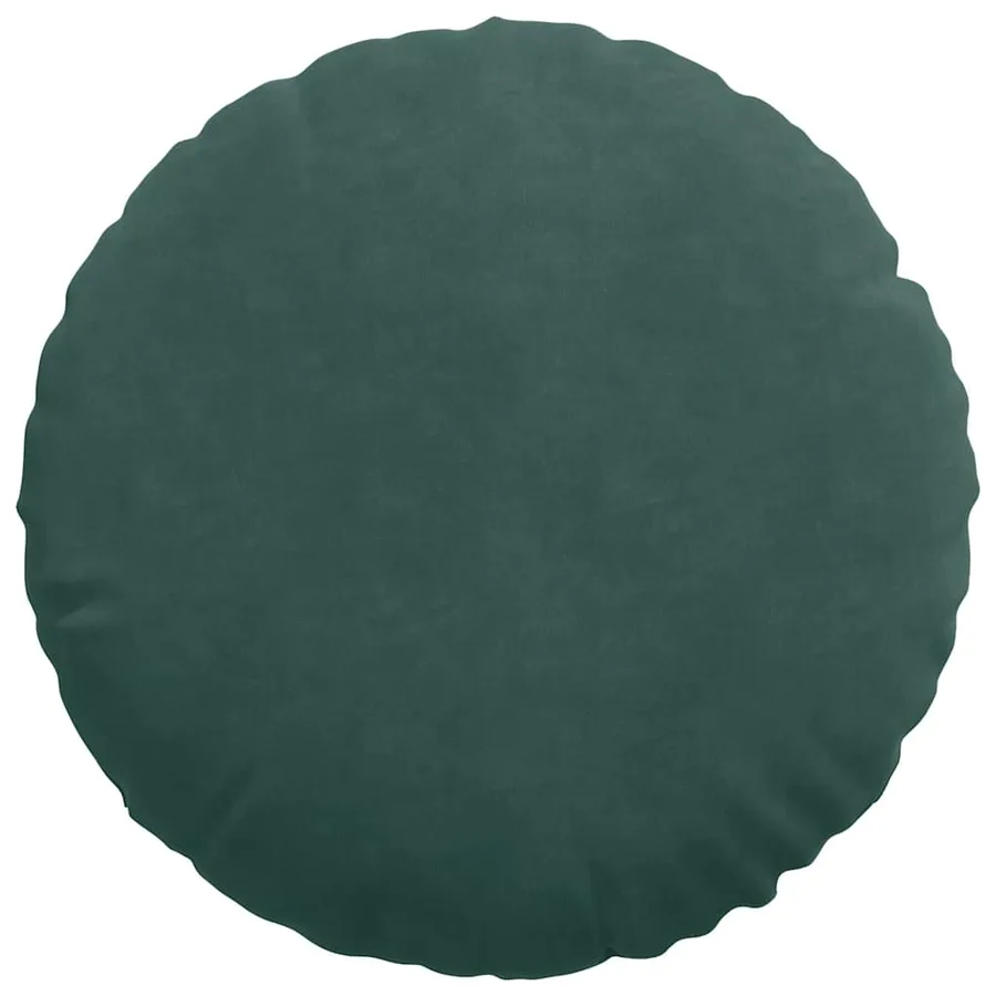 Coussins de siège 2 pcs Vert foncé Ø 40 x 13 cm Velours - 6