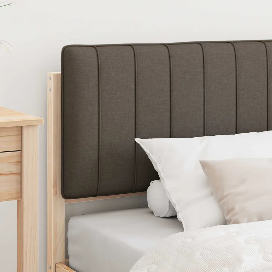 Cadre de lit avec tête de lit rembourrée Taupe 90 x 190 cm - 3