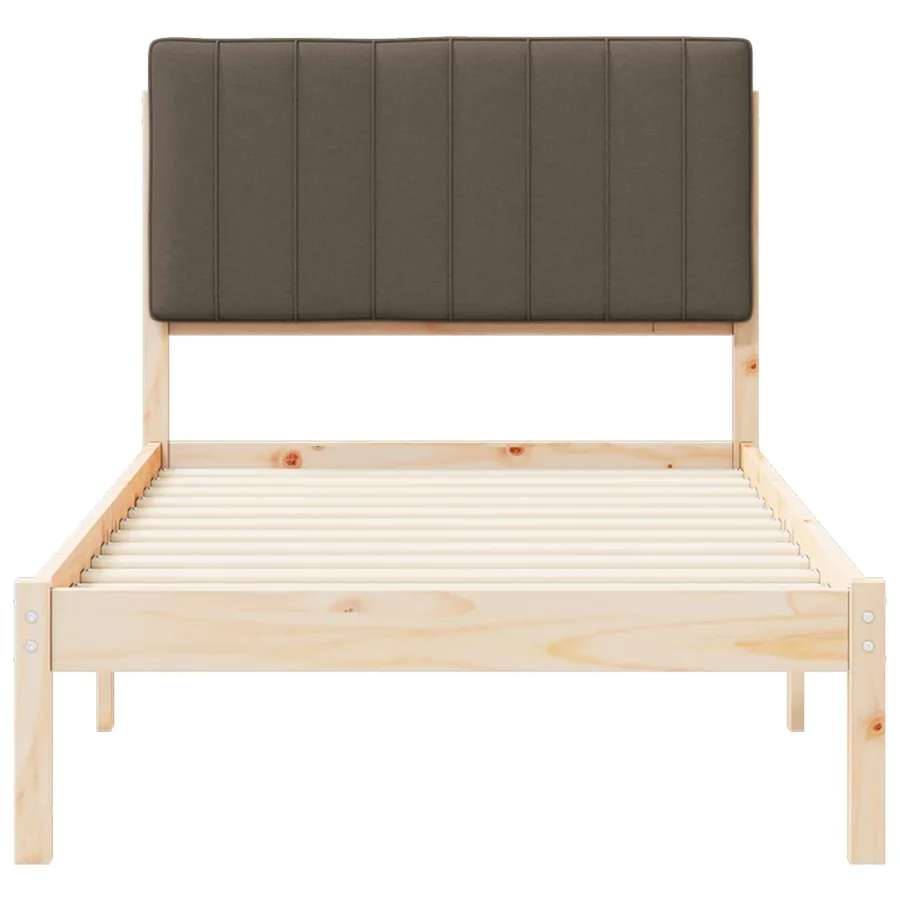 Cadre de lit avec tête de lit rembourrée Taupe 90 x 190 cm - 5