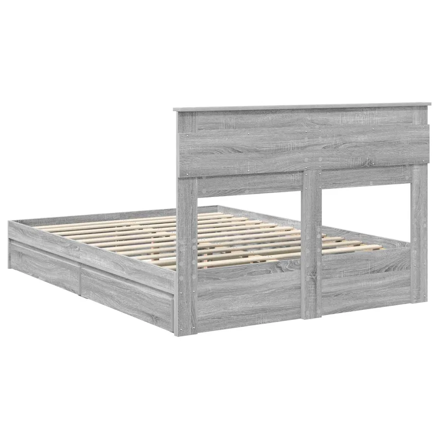 Lit de Rangement Gris Sonoma 160 x 200 cm Bois d'ingénierie - 8