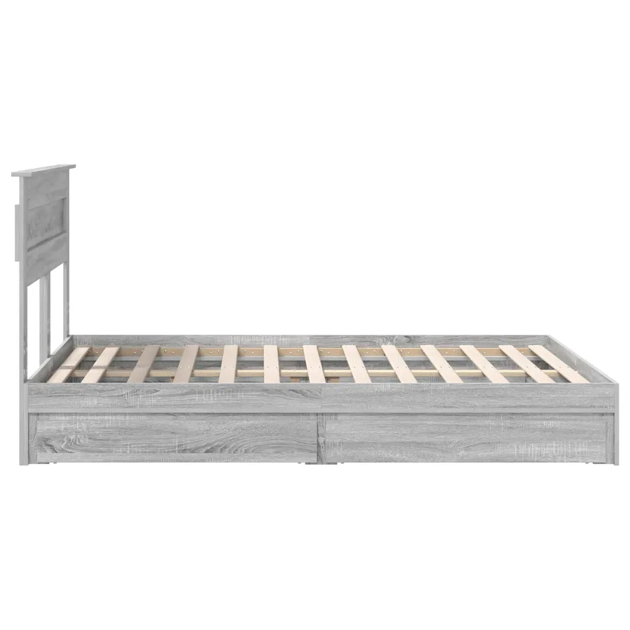 Lit de Rangement Gris Sonoma 160 x 200 cm Bois d'ingénierie - 9