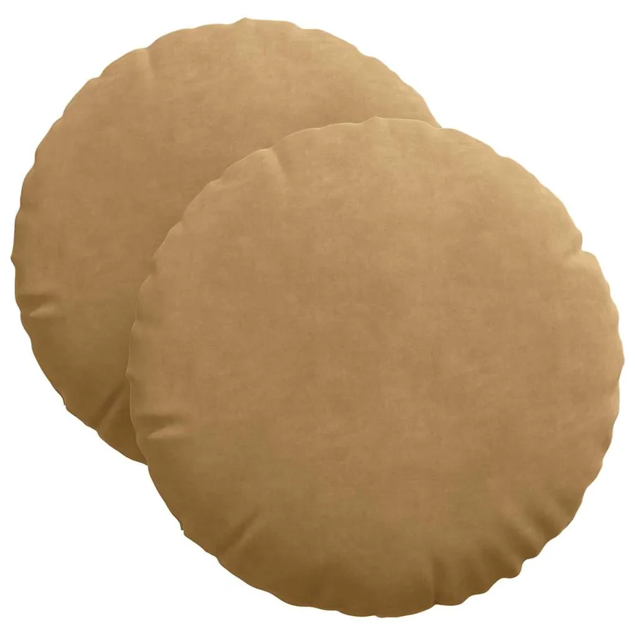 Coussins de siège 2 pcs Marron Ø 40 x 13 cm Velours - 2
