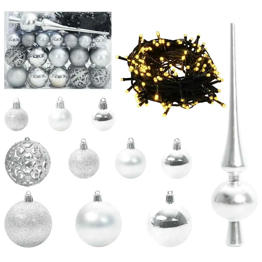 Sapin de Noël artificiel pré-éclairé Noir 120 cm PVC - 6