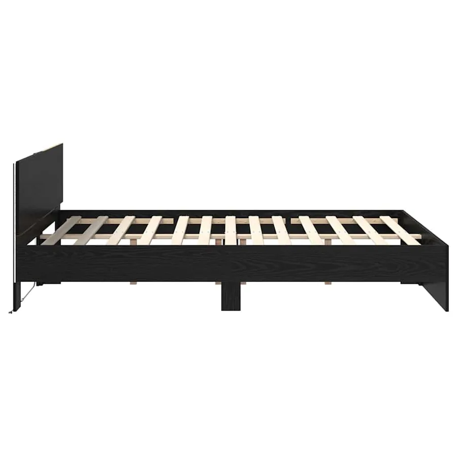 Cadre de lit Chêne noir 150 x 200 cm Bois d'ingénierie - 7