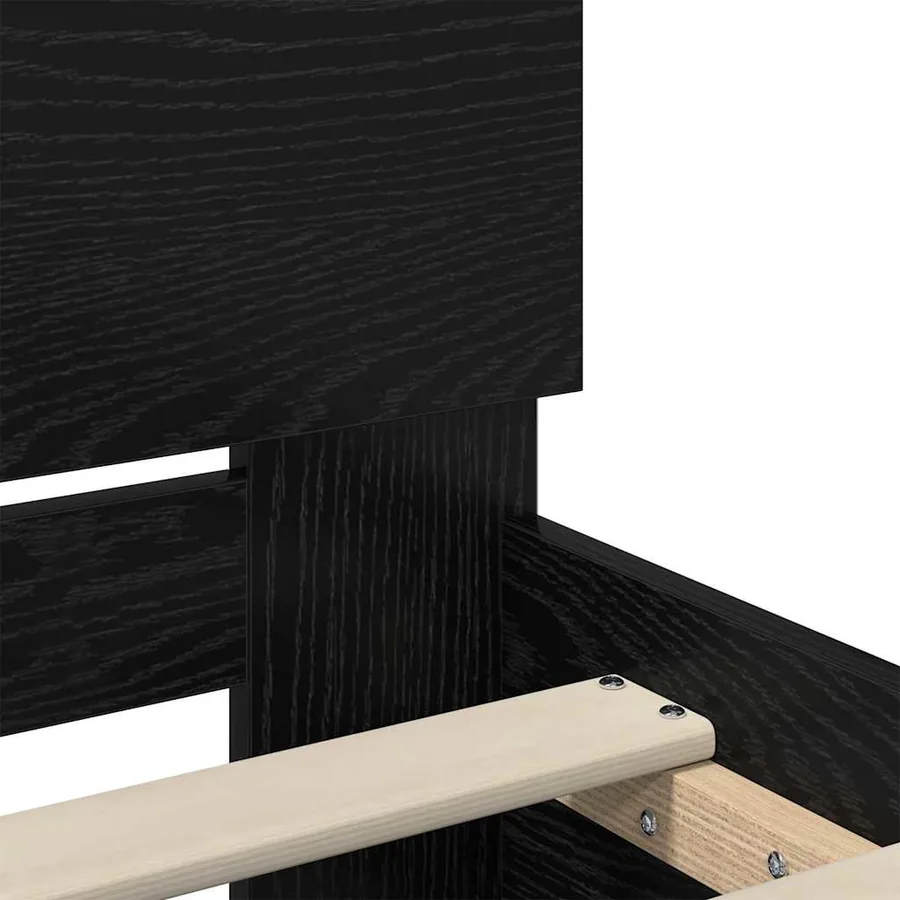 Cadre de lit Chêne noir 150 x 200 cm Bois d'ingénierie - 9