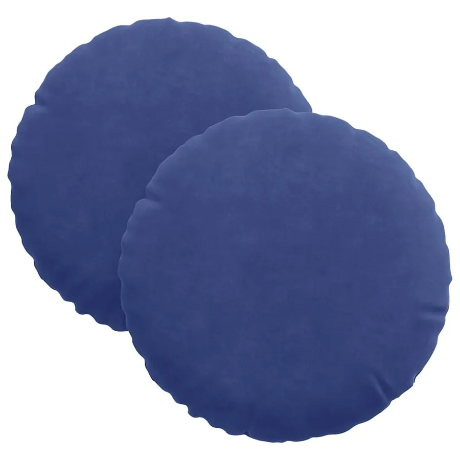 Coussins de siège 2 pcs Bleu police Ø30 x 13 cm Velours - 2