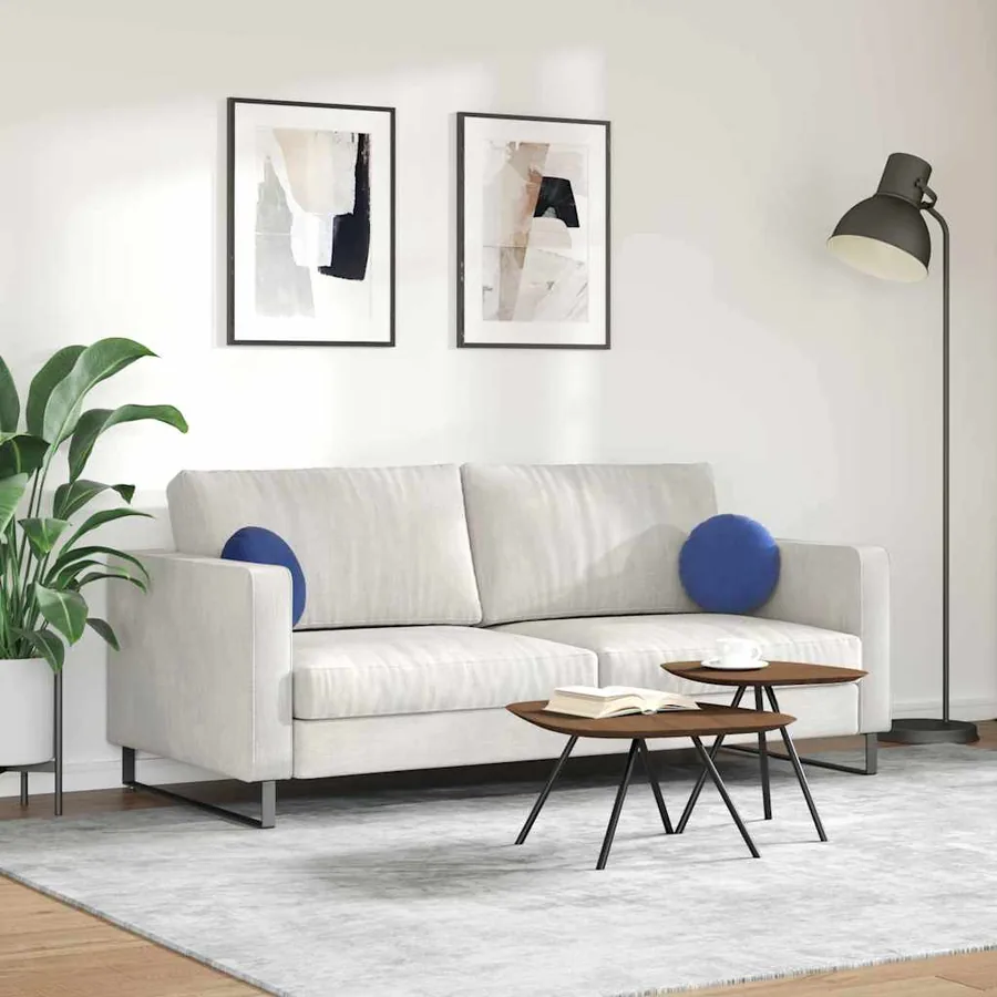 Coussins de siège 2 pcs Bleu police Ø30 x 13 cm Velours - 4