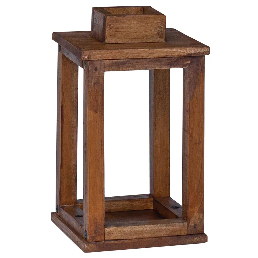 Lanterne 3 pcs Naturel Bois d'Acajou - 5